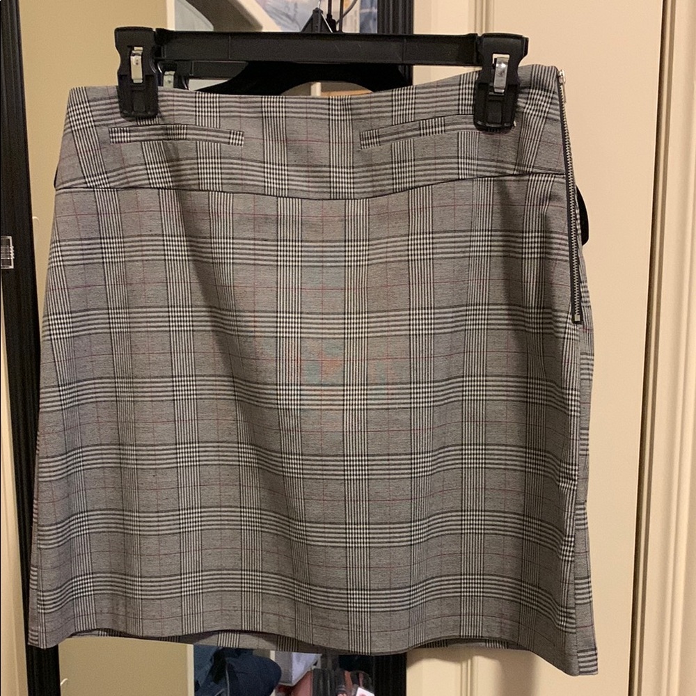 Classic Gray Plaid Skirt